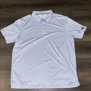 Oblia Blue Patterned Performance Polo Golf Shirt